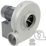 Global Industrial Aluminum TEFC Blower, 3 HP, Single Phase, CCW, Bottom Horiz., 1300 CFM