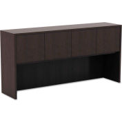 Alera® Hutch with Doors - 64-3/4"W x 15"D x 35-1/2"H - Espresso - Valencia Series