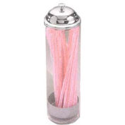 American Metalcraft SD3511 - Straw Dispenser 3-1/2 x 10-3/4 Clear Plastic, Removable Metal Dispenser