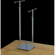 2-Tier Jewelry Stand, Adjustable, 15"- 25" or 18"- 29" H, Metal, Chrome