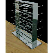 Jewelry Display, 5-1/2" D x 15" W x 18-1/4" H, W/ 40 Hooks, Metal, Chrome