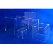 Acrylic 5 Sided Cubes, 8" x 8" x 8", 3/16" Thickness, Clear