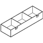 Triple Hosiery Bin Display, 24" L x 7-1/2" W x 4-1/14" H, Acrylic, Clear - Pkg Qty 2