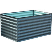 Hanover Galvanized Steel Rectangular Raised Garden Bed, 23.6"D x 59"W x 23.6"H, Gray