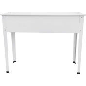 Hanover Galvanized Steel Raised Planter Bed with Legs, 11.8"D x 39"W x 31"H, White