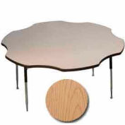 Activity Table - Flower - 60" Diameter, Juvenile Adj. Height, Light Oak