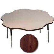 Activity Table - Flower - 60" Diameter, Standard Adj. Height, Walnut