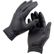 Ammex® ABNPF Textured Medical/Exam Nitrile Gloves, Powder-Free, Black, Medium, 100/Box