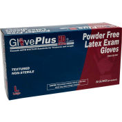 Ammex® GPLHD GlovePlus Medical/Exam Latex Gloves, Powder-Free, 12"L, Blue, M, 50/Box