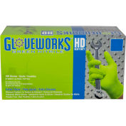 Ammex&#174; GWGN Gloveworks Industrial Grade Textured Nitrile Gloves, Powder-Freely, Green, 100/Box