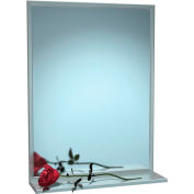 ASI® Stainless Steel Channel Frame Mirror with Shelf - 24"Wx36"H - 0625-2436
