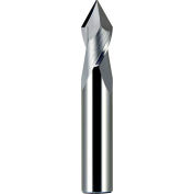 1/4" Dia., 1/4" Shank, 3/4" LOC, 2-1/2" OAL, 2 Flute 90° Solid Carbide Drill Mill, TiCN