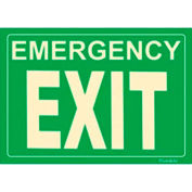 Photoluminescent Emergency Exit Peel-And-Stick Self-Adhesive Sign