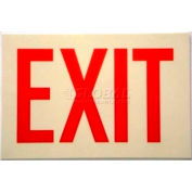 Photoluminescent Sign With Exit In Reflective Red, Rigid PVC, Non-Adhesive