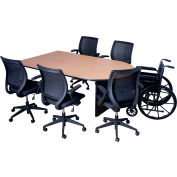 AmpliVox Collaboration Table with USB and AC Power Receptacles - Maple