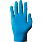TouchNTuff® 92-575 Medical/Exam Textured Nitrile Disposable Gloves, Powdered, Blue, L, 100/Box