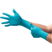 TouchNTuff® 92-675 Medical/Exam Disposable Gloves, Powder Free, Blue, Large, 100 Gloves/Box