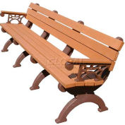Polly Products Monarque 8 Ft. Backed Bench with Arms, Brown Bench/Brown Frame