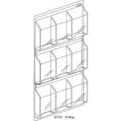 Clear-Vu Magazine And Literature Display-9 Magazine Pockets - 30"W x 37"H