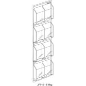 Clear-Vu Magazine And Literature Display-8 Magazine Pockets - 21"W x 49"H