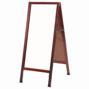 Aarco Solid Cherry Finish A-Frame Sidewalk White Marker Board - 18"W x 42"H