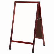 Aarco Solid Cherry Finish A-Frame Sidewalk White Marker Board - 24"W x 42"H