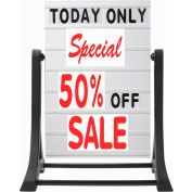 Aarco The Rocker™ Deluxe Letterboard, Frameless, Double Sided, 24"W x 36"H