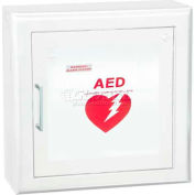 AED Cabinet Semi Recessed, 3&quot; Rolled Trim X 6 3/4&quot;, 85 Db Audible Alarm, Steel