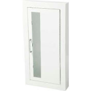 Fire Extinguisher Cabinet, Vertical Acrylic Window, Semi-Recessed 5.5"D, Steel, 1.5" Square