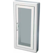 Fire Extinguisher Cabinet, Full Acrylic Window, Semi-Recessed 5.5"D, Aluminum