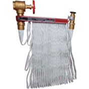 Fire Hose Pin Rack Assembly, 100' Hose, 1-1/2" Dia and Valve, HRA100B