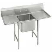 Regaline 1 Compartment Sink, 16L x20W Bowl, 8 Splash, 18" Left & Right Drainboards, 18Ga.