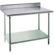 Advance Tabco KMG-246 16 Ga Work Table 304 Stanless Steel - 5" Backsplash Galv Frame/Shelf 72 x 24