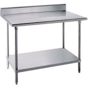 Advance Tabco KMS-248 18 Ga Work Table 304 Stanless Steel - 5" Backsplash SS Frame/Shelf 96"W x 24"D