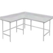 Advance Tabco KTMS-245 14 Gauge Work Table 304 Stainless Steel - 5" Backsplash L-Shaped 60"W x 24"D