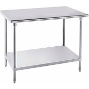 Advance Tabco SAG-305 16 Gauge Work Table 430 Stainless Steel - Adjustable Undershelf 60"W x 30"D