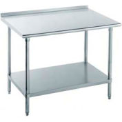 Advance Tabco SFLAG-243-X 18 Gauge Work Table 430 Stainless Steel - 1-1/2" Backsplash & Shelf 36x24