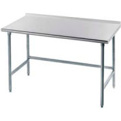 Advance Tabco TFLG-3012 14 Gauge Work Table 304 Stainless Steel 1-1/2" Backsplash Galv Frame 144x30