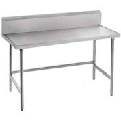 Advance Tabco TVKS-246 14 Gauge Work Table 304 Stainless Steel - 10" Backsplash SS Frame 72"W x 24"D