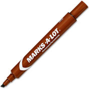 Avery® Marks-A-Lot Desk-Style Permanent Marker, Medium Chisel Tip, Brown Ink, Dozen