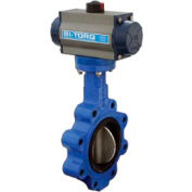 BI-TORQ 2.5" Wafer Style Butterfly Valve W/ EPDM Seals and Spring Return Pneum. Actuator
