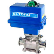 BI-TORQ 2-1/2" 3-Pc SS Sanitary Clamp End Ball Valve W/NEMA 4 115VAC