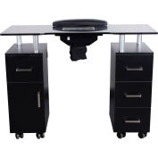 AYC Group Glasglow Salon Nail Table with Fan - Black