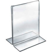 Global Approved 152720 Vertical Double Sided Stand Up Sign Holder, 5.5" x 7", Acrylic
