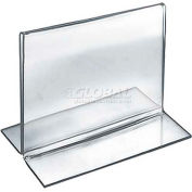 Global Approved 152730 Horizontal Double Sided Stand Up Sign Holder, 5" x 4", Acrylic