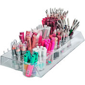 Global Approved 225579, 12 Cup Cosmetic Display , 15.75"W x 2.5"H x 7"D, CLR