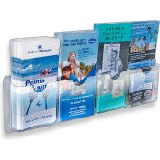 Global Approved 252064, Wall Mount Brochure HLR W/4 Pockets, 18.75"W x 5.5"H, CLR