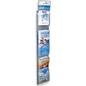 Global Approved 252065, Wall Mount Brochure HLR W/3 Pockets, 5.5"W x 26"H, CLR