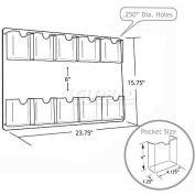 Global Approved 252069 10-Pocket Wall Mount Brochure Holder, 23.75" x 15.75"