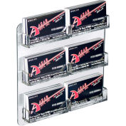 Global Approved 252221, Wall Mount Business Card HLR W/6 Pockets, 8.5"W x 8.5"H, CLR